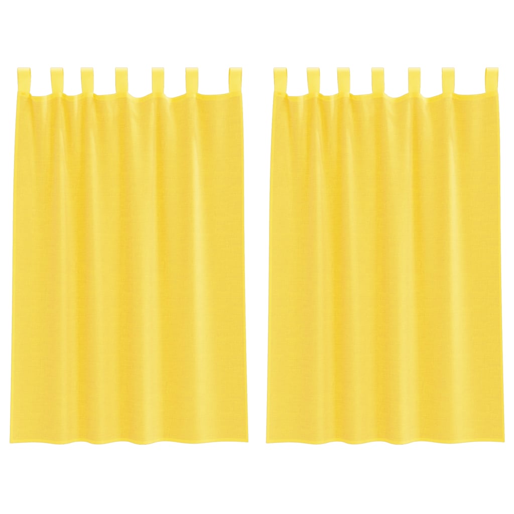 vidaXL Voile Vorhänge mit Schlaufen 2 Stk. Gelb 140x175 cm