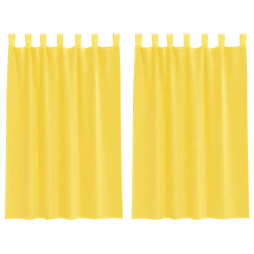 vidaXL Voile Vorhänge mit Schlaufen 2 Stk. Gelb 140x175 cm