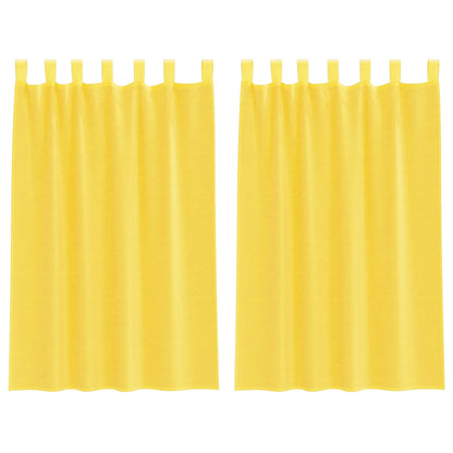 vidaXL Voile Vorhänge mit Schlaufen 2 Stk. Gelb 140x175 cm