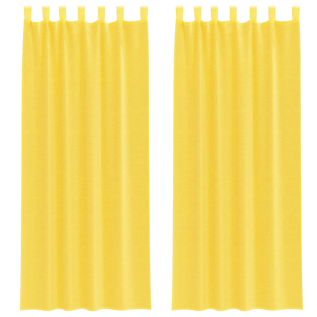 vidaXL Voile Vorhänge mit Schlaufen 2 Stk. Gelb 140x260 cm