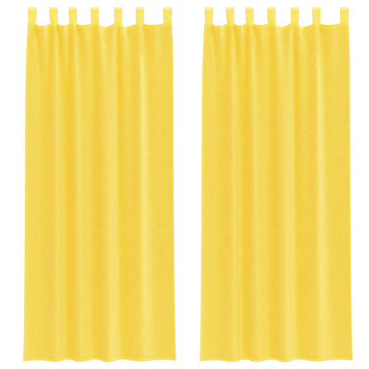 vidaXL Voile Vorhänge mit Schlaufen 2 Stk. Gelb 140x260 cm