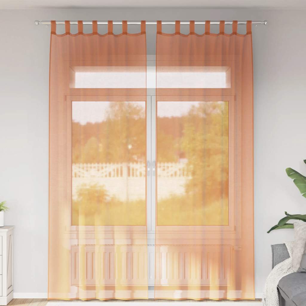 vidaXL Voilages à pattes 2 pcs Rouge terracotta 140x260 cm