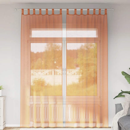 vidaXL Voilages à pattes 2 pcs Rouge terracotta 140x260 cm