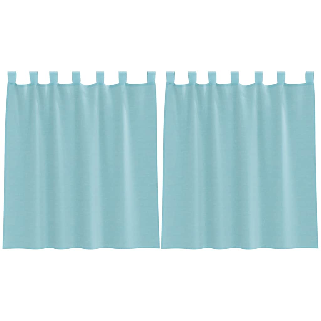 vidaXL Voilages à pattes 2 pcs Turquoise 140x140 cm
