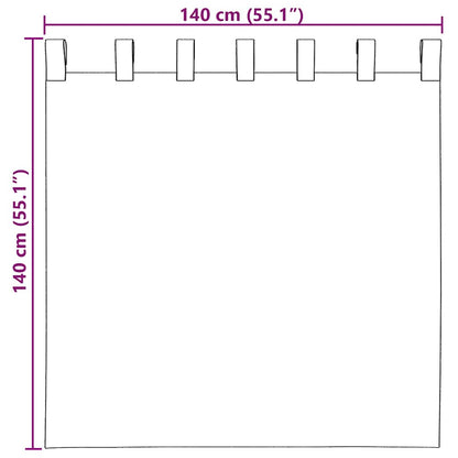 vidaXL Voilages à pattes 2 pcs Turquoise 140x140 cm