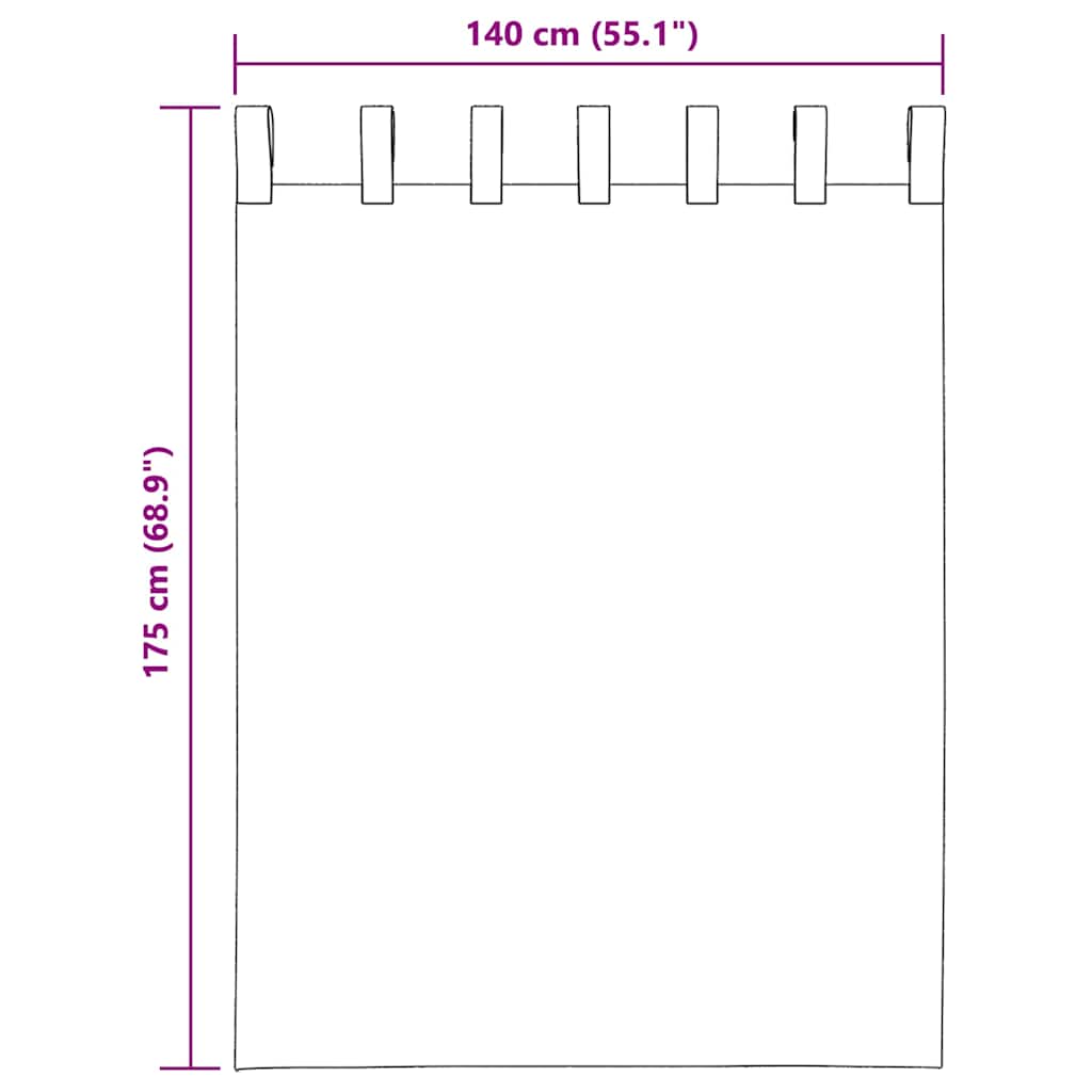 vidaXL Rideaux voiles à œillets 2 pcs Turquoise 140x175 cm