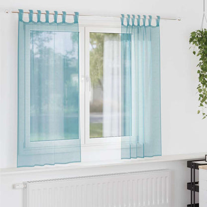vidaXL Rideaux voiles à œillets 2 pcs Turquoise 140x175 cm