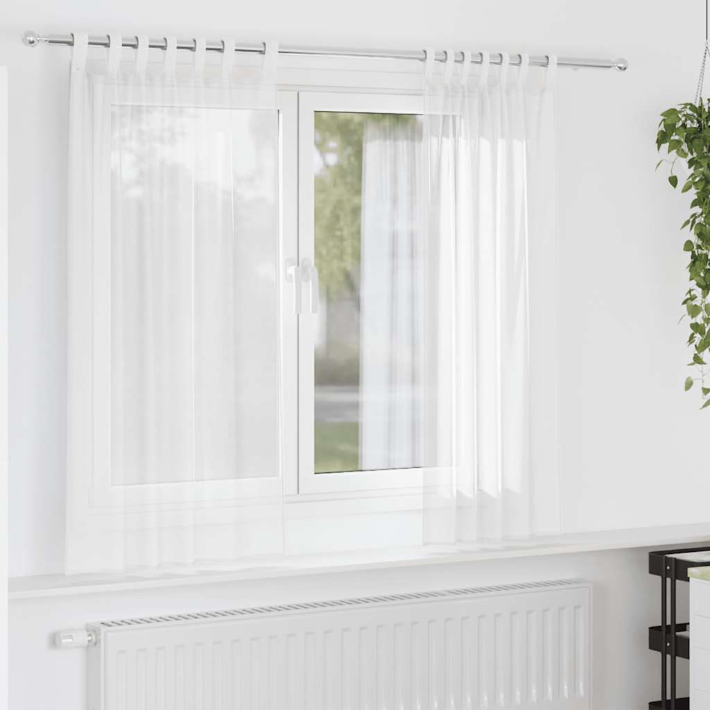 vidaXL Voile Vorhänge mit Schlaufen 2 Stk. Weiß 140x140 cm