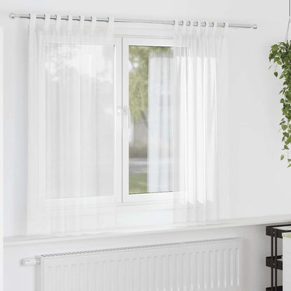 vidaXL Voile Vorhänge mit Schlaufen 2 Stk. Weiß 140x140 cm