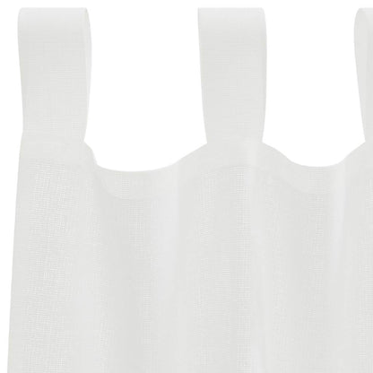 vidaXL Rideaux voilages à pattes 2 pcs Blanc 140x225 cm