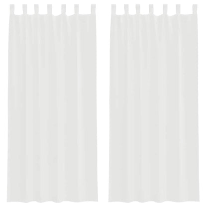 Voile Vorhänge mit Schlaufen 2 Stk. Weiß 140x245 cm
