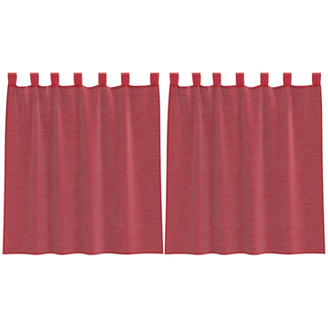 vidaXL Voile Vorhänge mit Schlaufen 2 Stk. Weinrot 140x140 cm