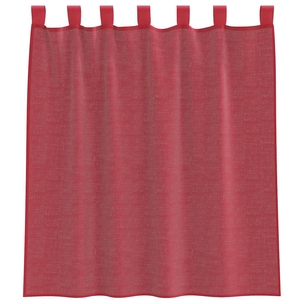 vidaXL Voile Vorhänge mit Schlaufen 2 Stk. Weinrot 140x140 cm