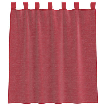 vidaXL Voile Vorhänge mit Schlaufen 2 Stk. Weinrot 140x140 cm