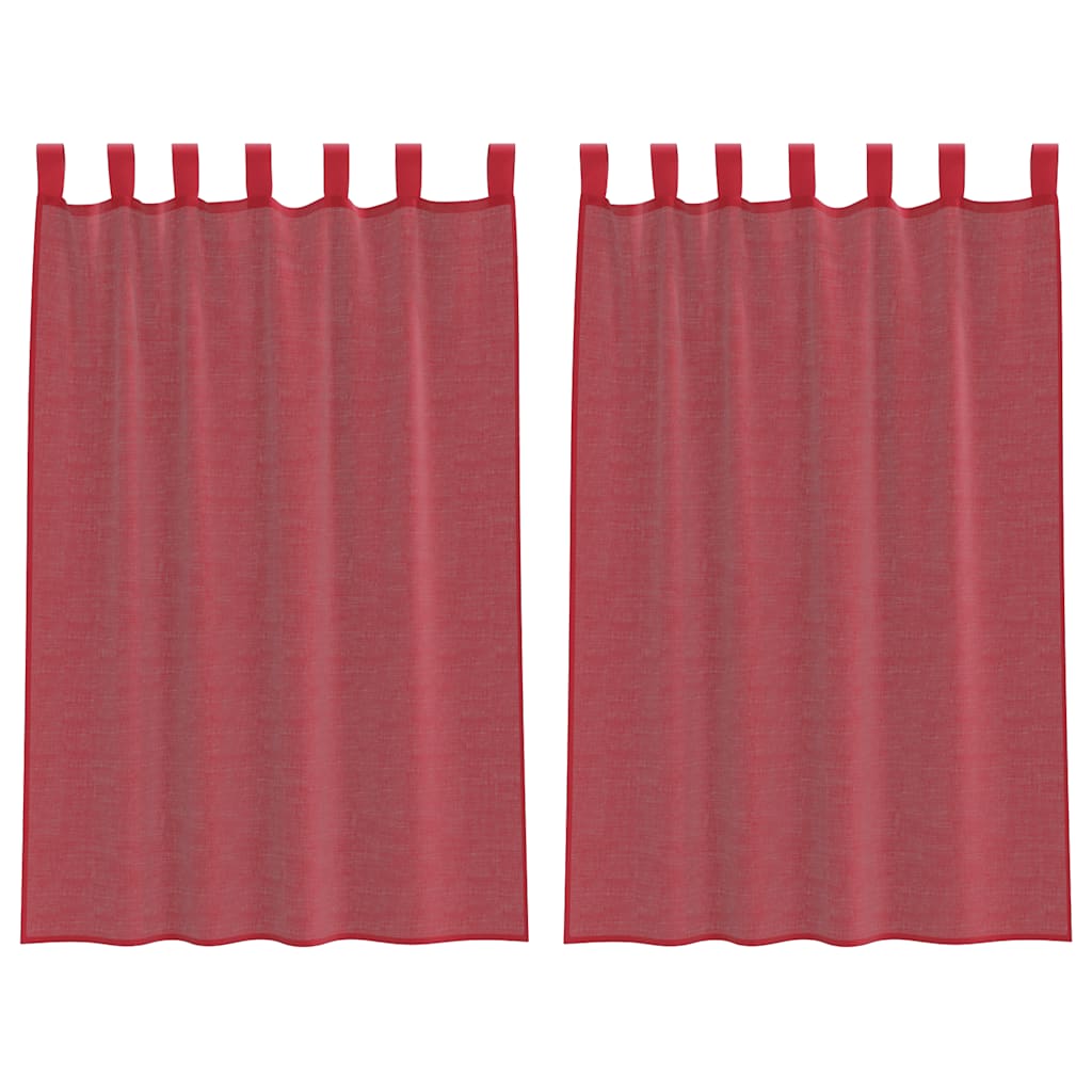 vidaXL Voile Vorhänge mit Schlaufen 2 Stk. Weinrot 140x175 cm