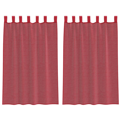 vidaXL Voile Vorhänge mit Schlaufen 2 Stk. Weinrot 140x175 cm