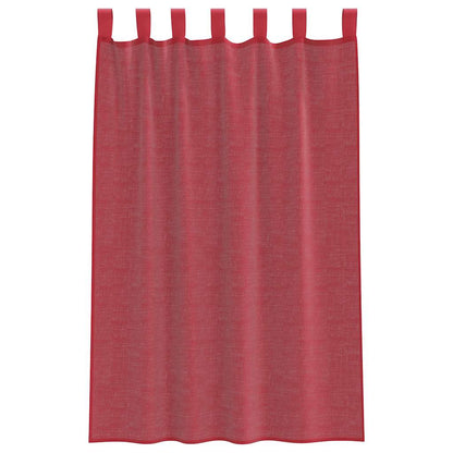vidaXL Voile Vorhänge mit Schlaufen 2 Stk. Weinrot 140x175 cm