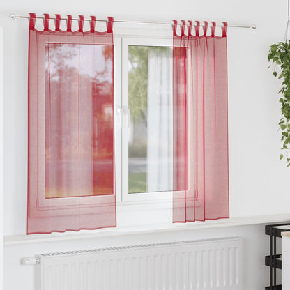 vidaXL Voile Vorhänge mit Schlaufen 2 Stk. Weinrot 140x175 cm