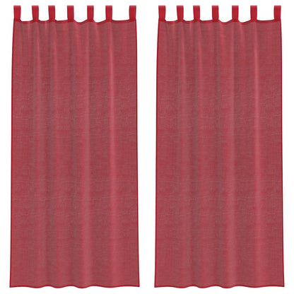 vidaXL Voile Vorhänge mit Schlaufen 2 Stk. Weinrot 140x225 cm
