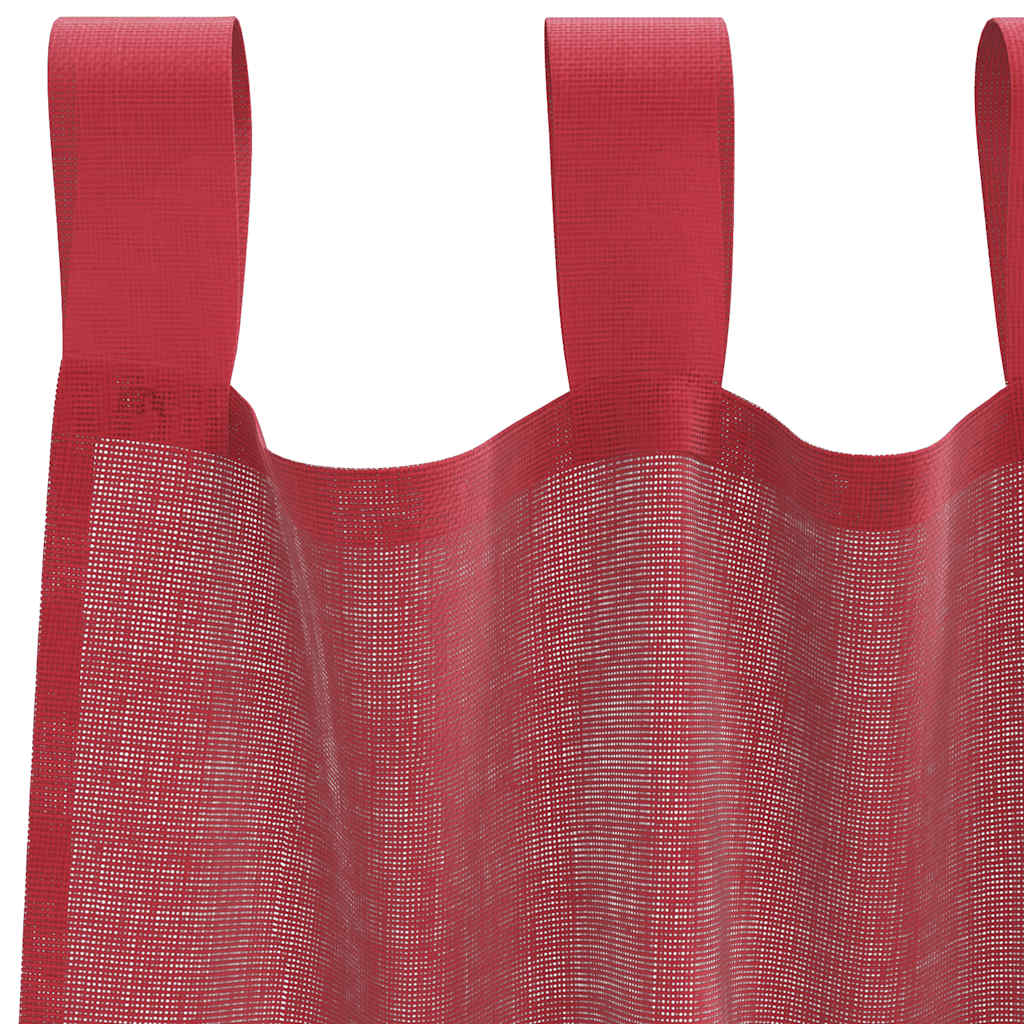 vidaXL Voile Vorhänge mit Schlaufen 2 Stk. Weinrot 140x225 cm