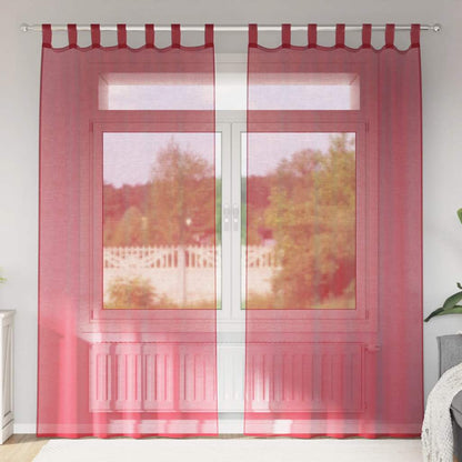 vidaXL Voile Vorhänge mit Schlaufen 2 Stk. Weinrot 140x225 cm