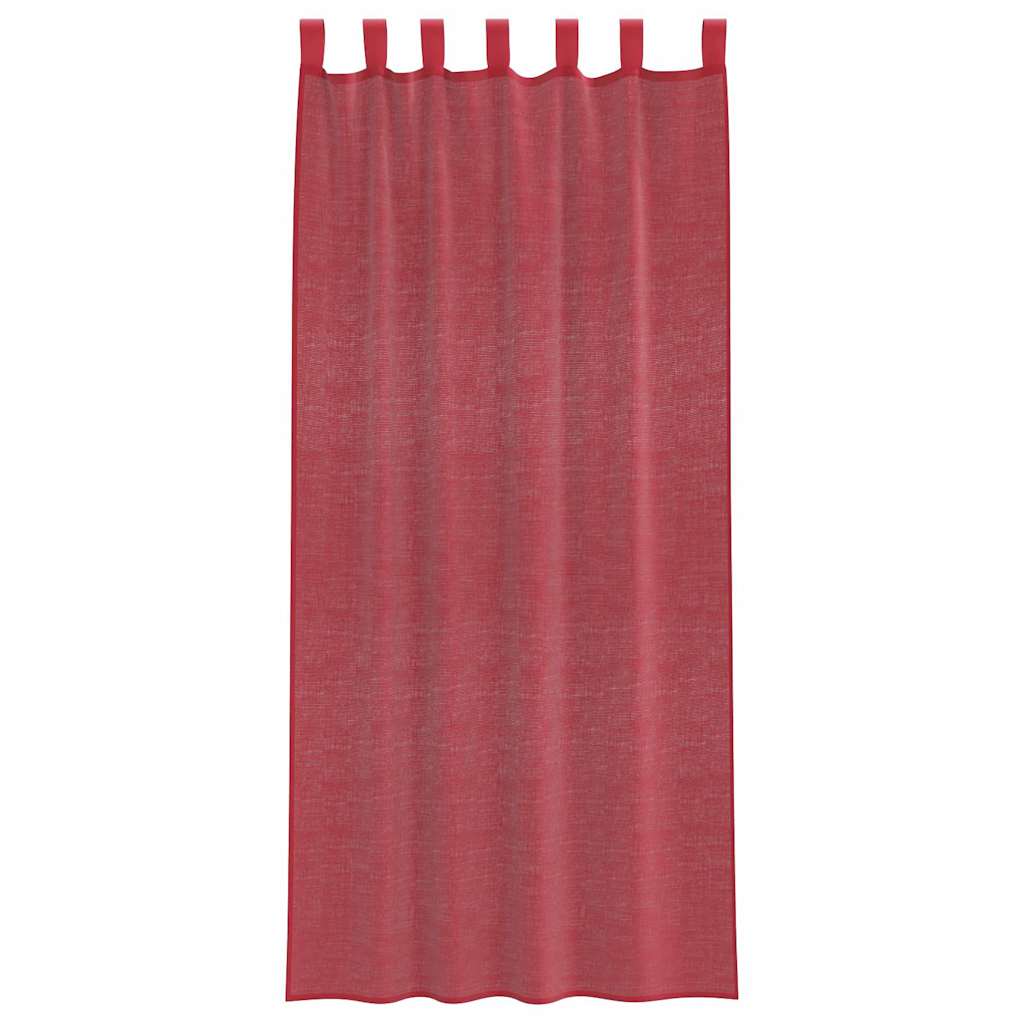 vidaXL Voilages à passants 2 pcs. Rouge bordeaux 140x245 cm
