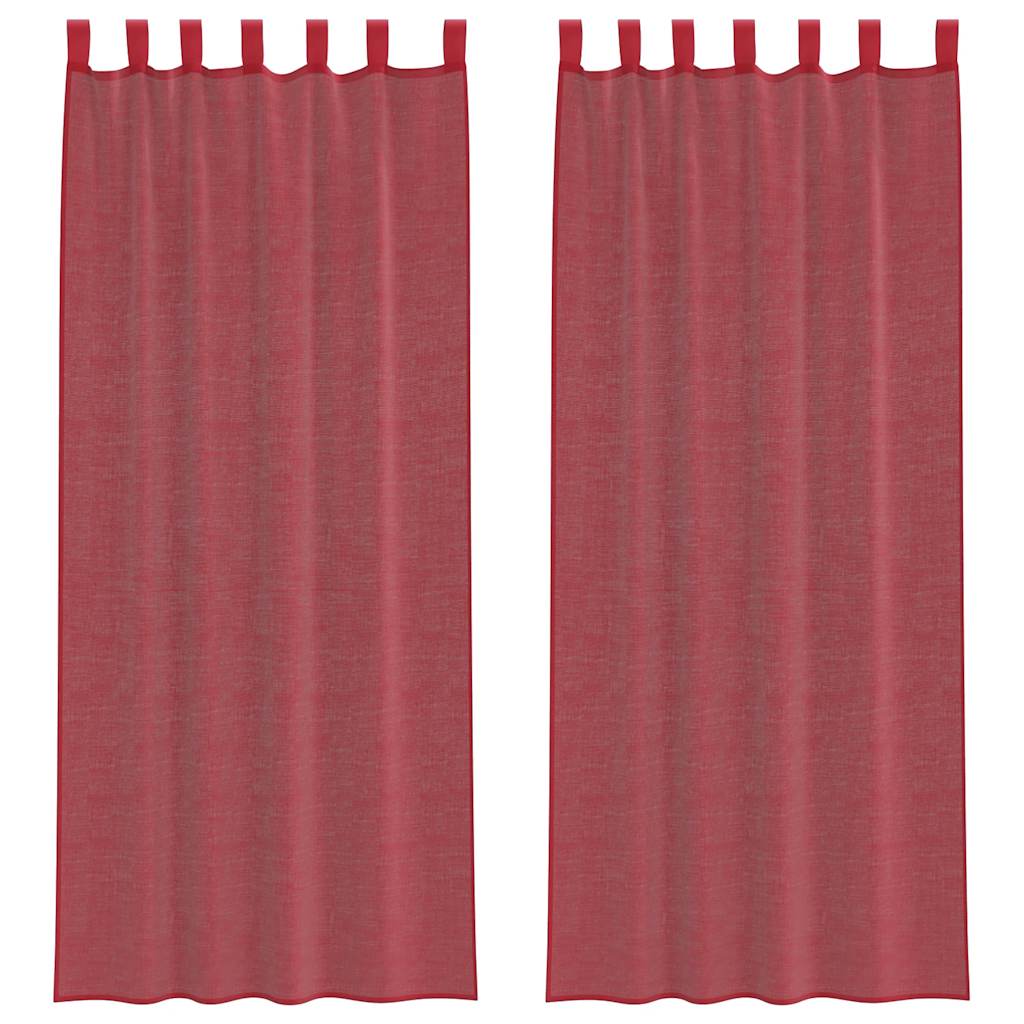 vidaXL Rideaux voilages à passants 2 pcs Bordeaux 140x260 cm