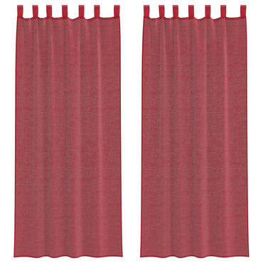 vidaXL Voile Vorhänge mit Schlaufen 2 Stk. Weinrot 140x260 cm
