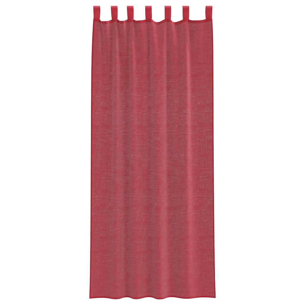 vidaXL Rideaux voilages à passants 2 pcs Bordeaux 140x260 cm
