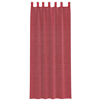 vidaXL Rideaux voilages à passants 2 pcs Bordeaux 140x260 cm