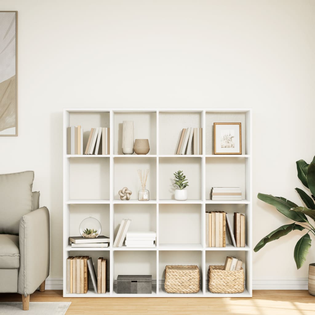 vidaXL Bibliothèque blanche 137,5x29x137,5 cm en bois d'ingénierie