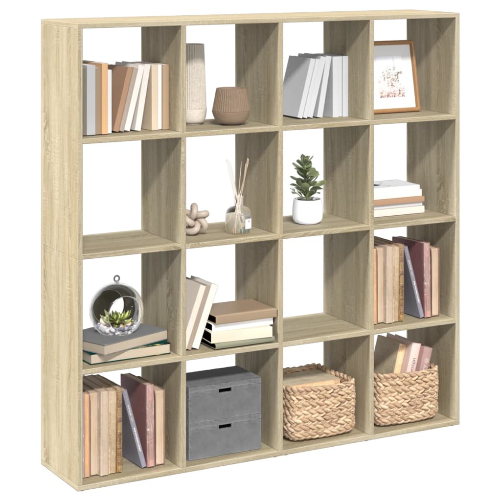 vidaXL Bücherregal Sonoma-Eiche 137,5x29x137,5 cm Holzwerkstoff