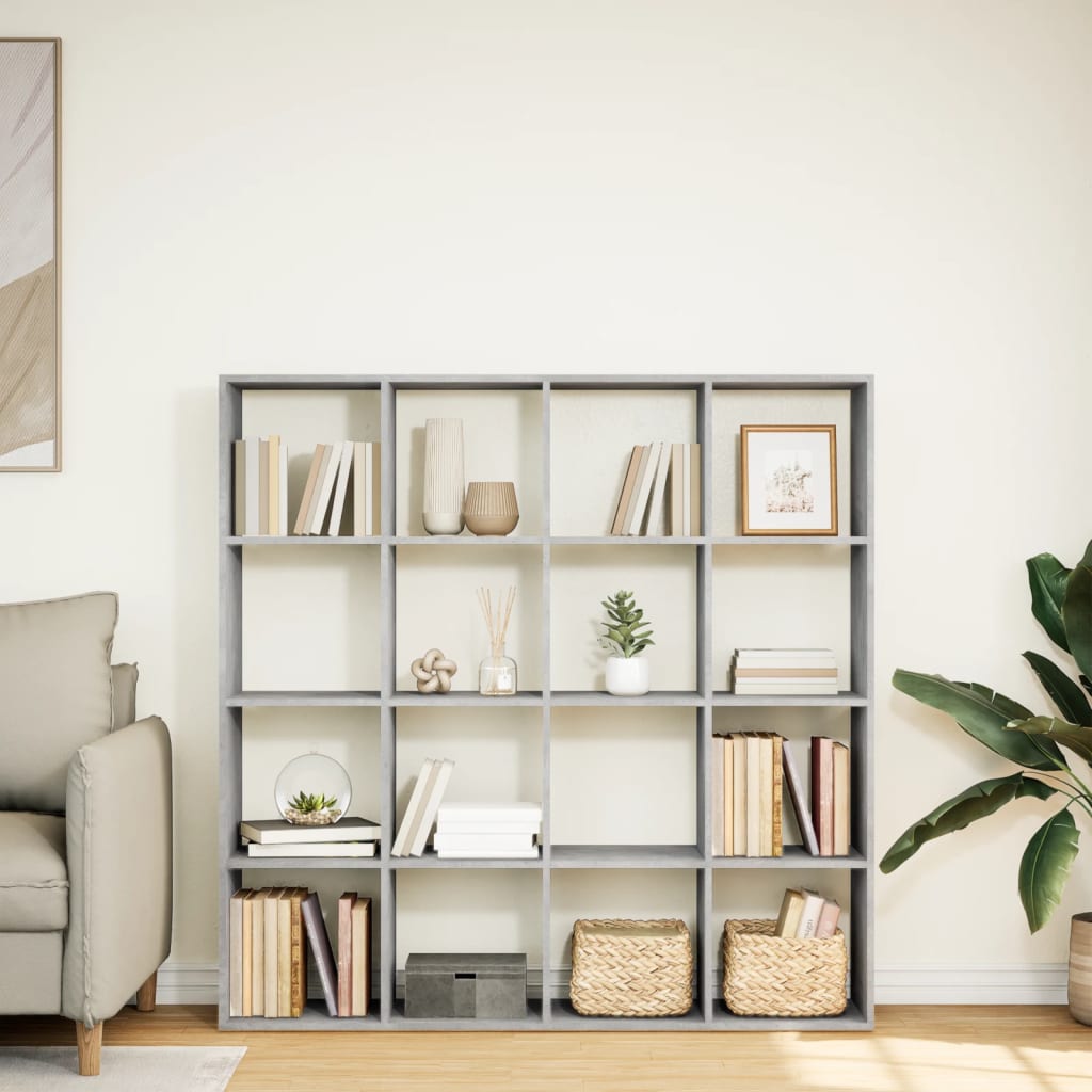 vidaXL Étagère à livres gris béton 137,5x29x137,5 cm en bois d'ingénierie