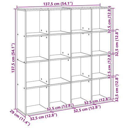 vidaXL Étagère à livres gris béton 137,5x29x137,5 cm en bois d'ingénierie