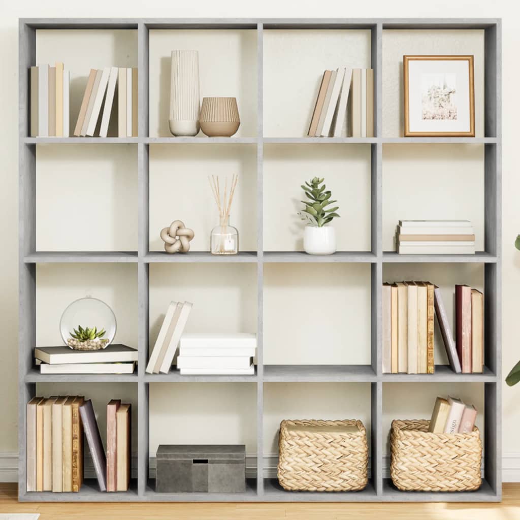 vidaXL Étagère à livres gris béton 137,5x29x137,5 cm en bois d'ingénierie