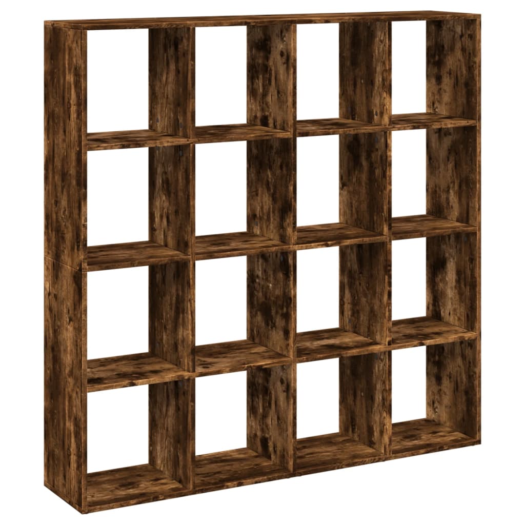 vidaXL Bibliothèque chêne fumé 137,5x29x137,5 cm Bois d'ingénierie