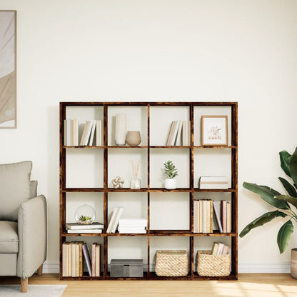 vidaXL Bibliothèque chêne fumé 137,5x29x137,5 cm Bois d'ingénierie