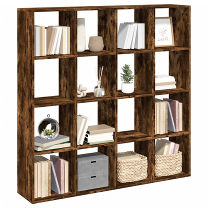 vidaXL Bibliothèque chêne fumé 137,5x29x137,5 cm Bois d'ingénierie
