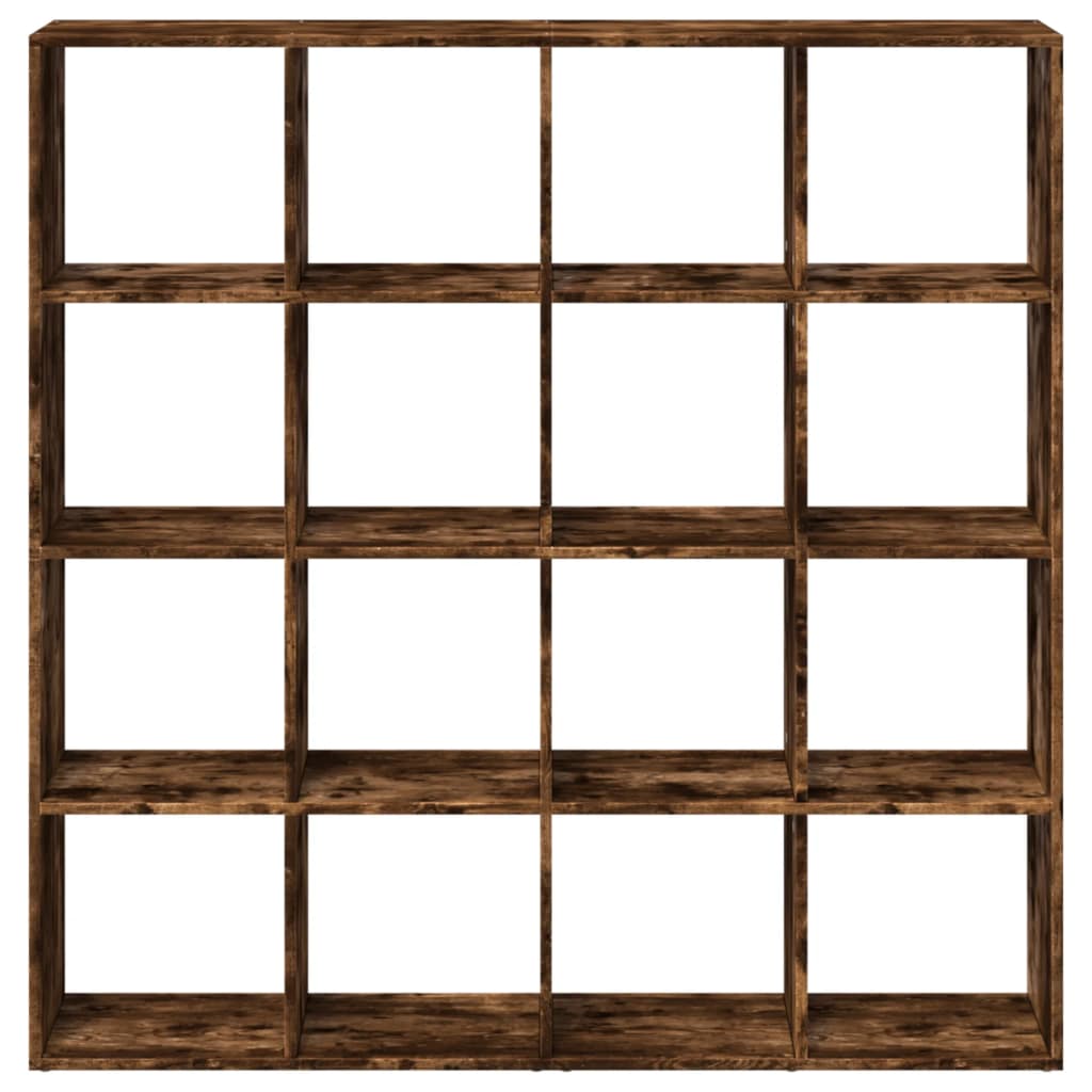 vidaXL Bibliothèque chêne fumé 137,5x29x137,5 cm Bois d'ingénierie