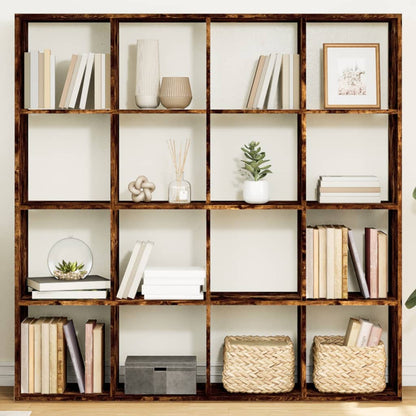 vidaXL Bibliothèque chêne fumé 137,5x29x137,5 cm Bois d'ingénierie