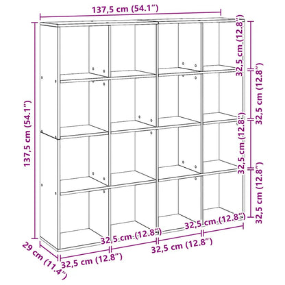 Bücherregal Artisan-Eiche 137,5x29x137,5 cm Holzwerkstoff