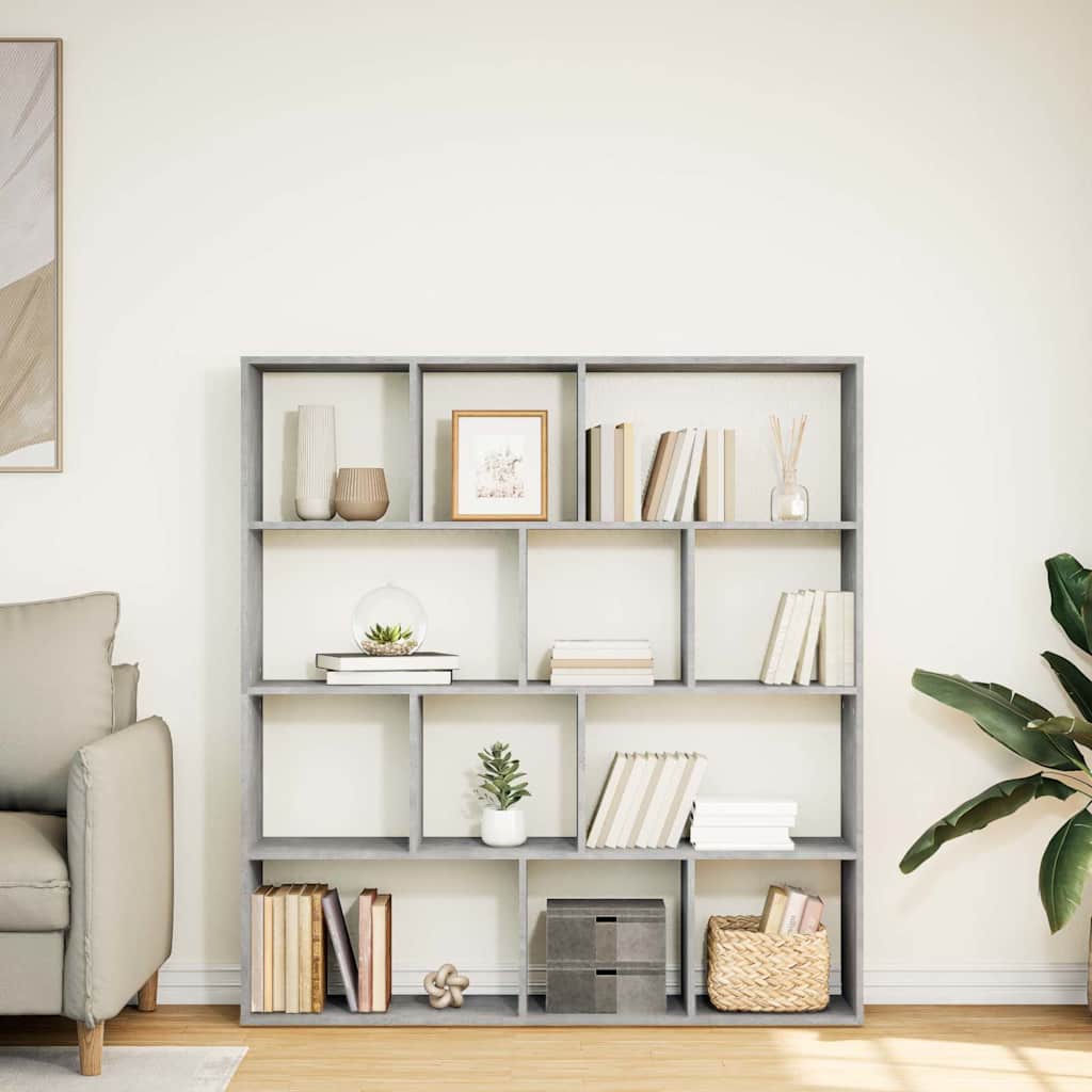 vidaXL Bücherregal Betongrau 132x29x141,5 cm Holzwerkstoff