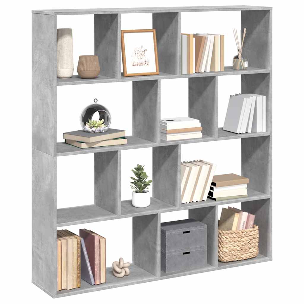 vidaXL Bücherregal Betongrau 132x29x141,5 cm Holzwerkstoff