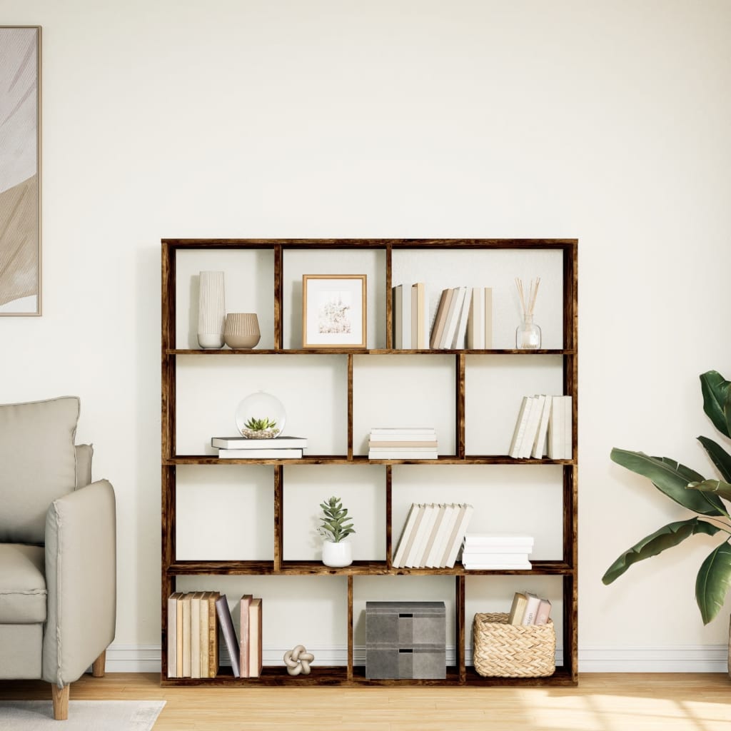 vidaXL Bücherregal Räuchereiche 132x29x141,5 cm Holzwerkstoff