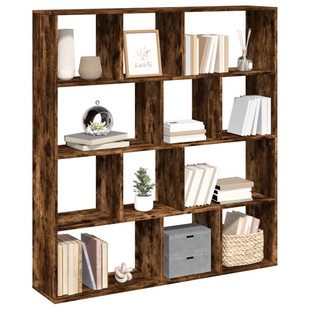 vidaXL Bücherregal Räuchereiche 132x29x141,5 cm Holzwerkstoff