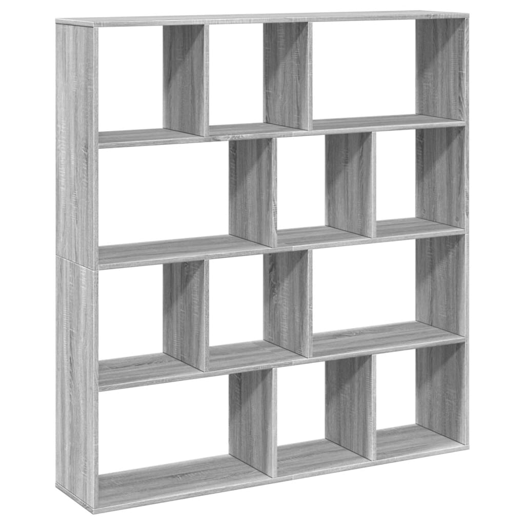 vidaXL Bücherregal Grau Sonoma 132x29x141,5 cm Holzwerkstoff