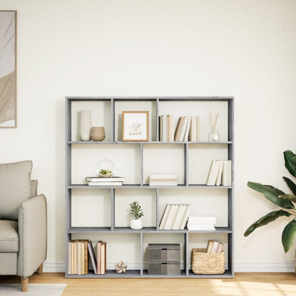vidaXL Bücherregal Grau Sonoma 132x29x141,5 cm Holzwerkstoff