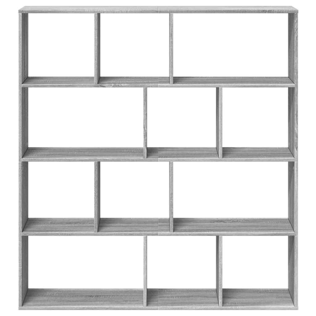 vidaXL Bücherregal Grau Sonoma 132x29x141,5 cm Holzwerkstoff