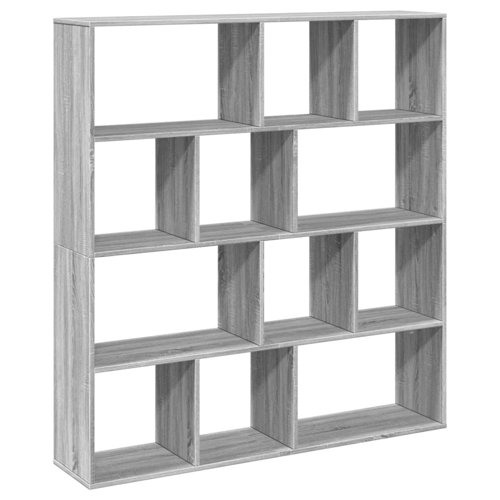 vidaXL Bücherregal Grau Sonoma 132x29x141,5 cm Holzwerkstoff