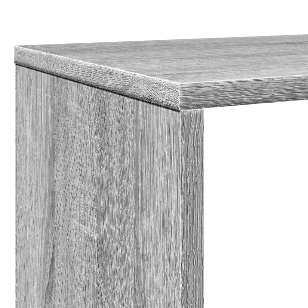 vidaXL Bücherregal Grau Sonoma 132x29x141,5 cm Holzwerkstoff